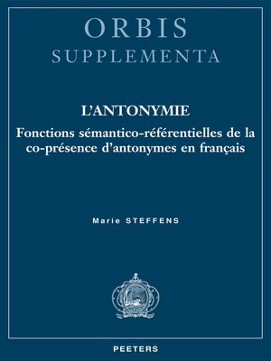 cover image of L'antonymie